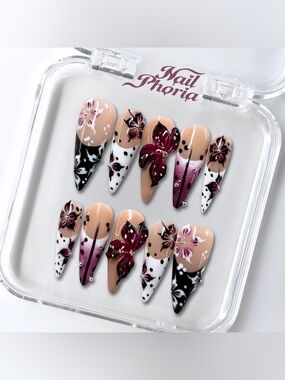 NailPhoria Stiletto Press-On Nail Set – Poison Petal